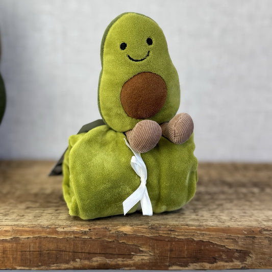Jellycat Amuseable Avocado Soother Comforter Soft Plush Velour Green (Tags cut)