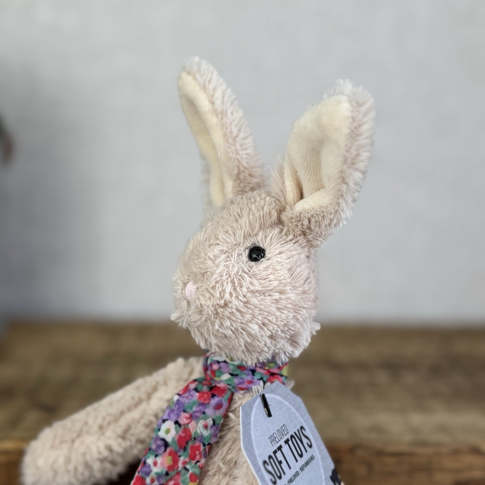 Jellycat Chi Chi Bunny Beige - Small Rabbit With Scarf Beanie Retired Rare 10”