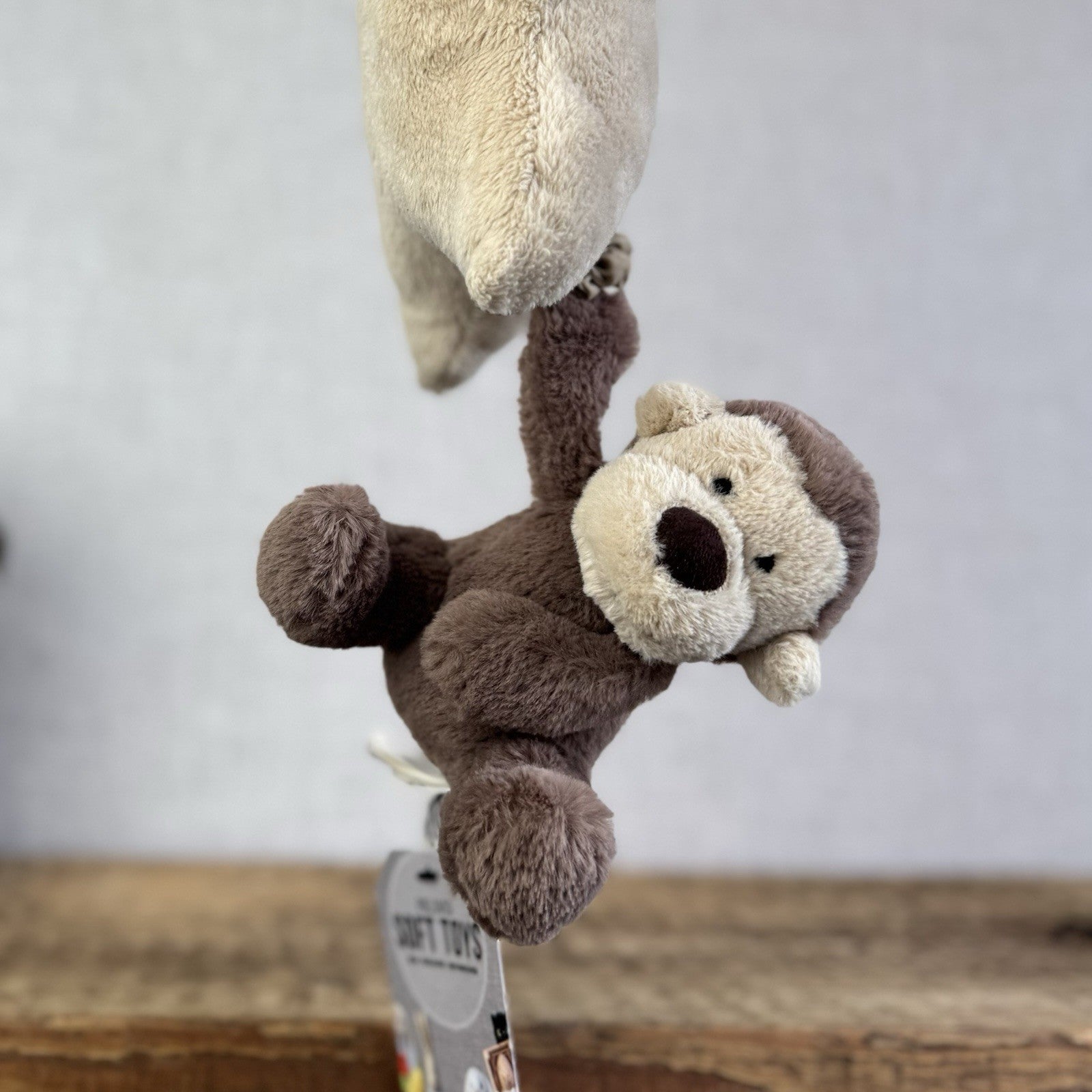 Jellycat Bashful Monkey Musical Pull - Brown Monkey Stars Lullaby Retired Rare