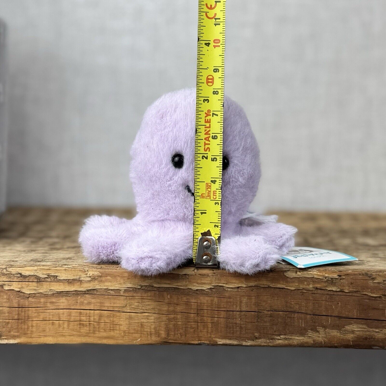 Jellycat Fluffy Octopus - Lilac Fluffy Octopus Plush Soft Toy - Pocket Pal 3"