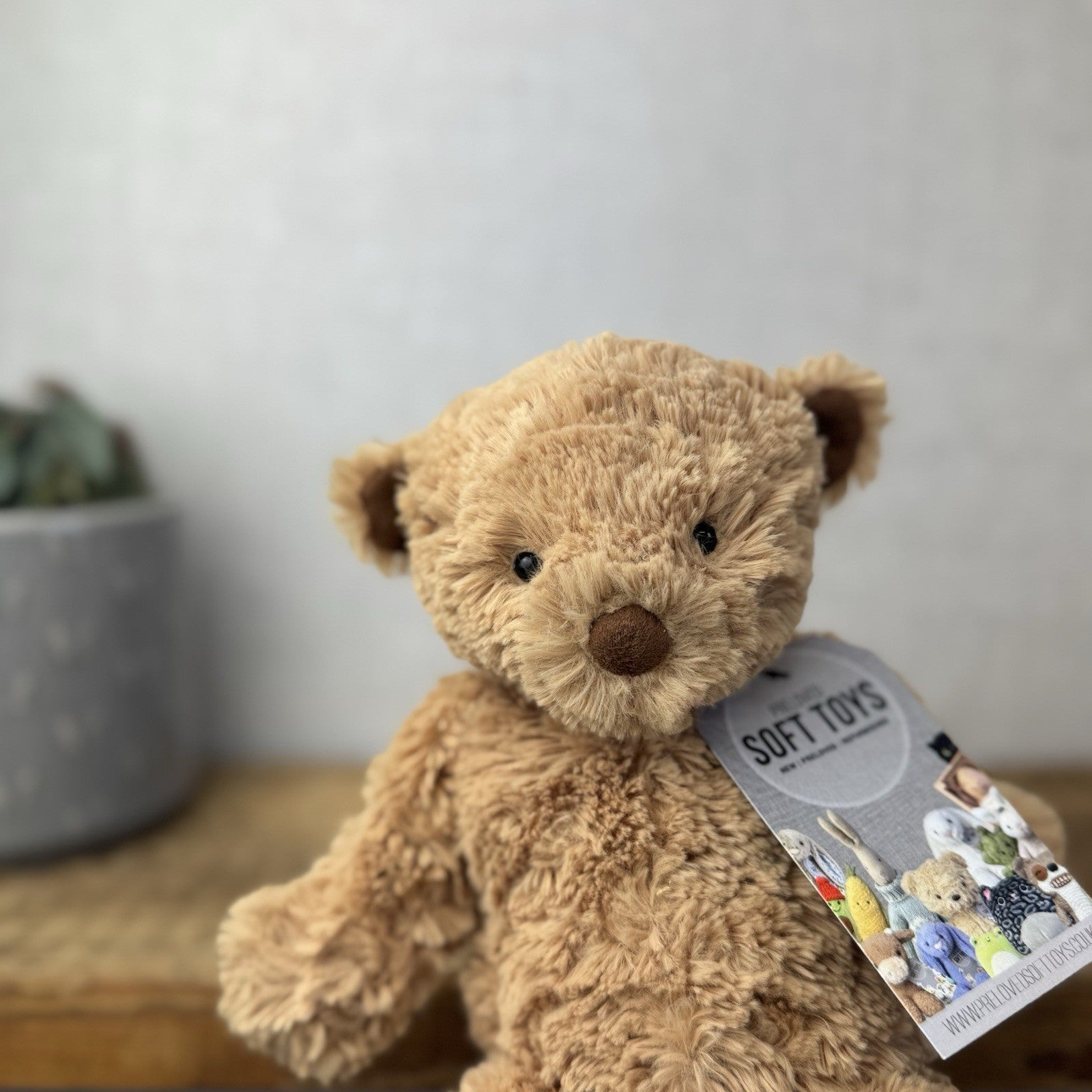 Jellycat MillyBoo Bear - Small Textured RARE Traditional Brown Bear Vintage 10"