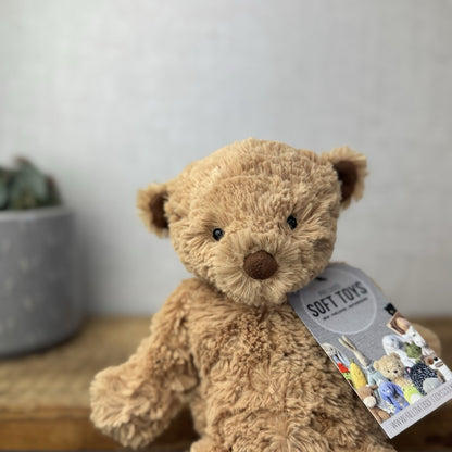 Jellycat MillyBoo Bear - Small Textured RARE Traditional Brown Bear Vintage 10"