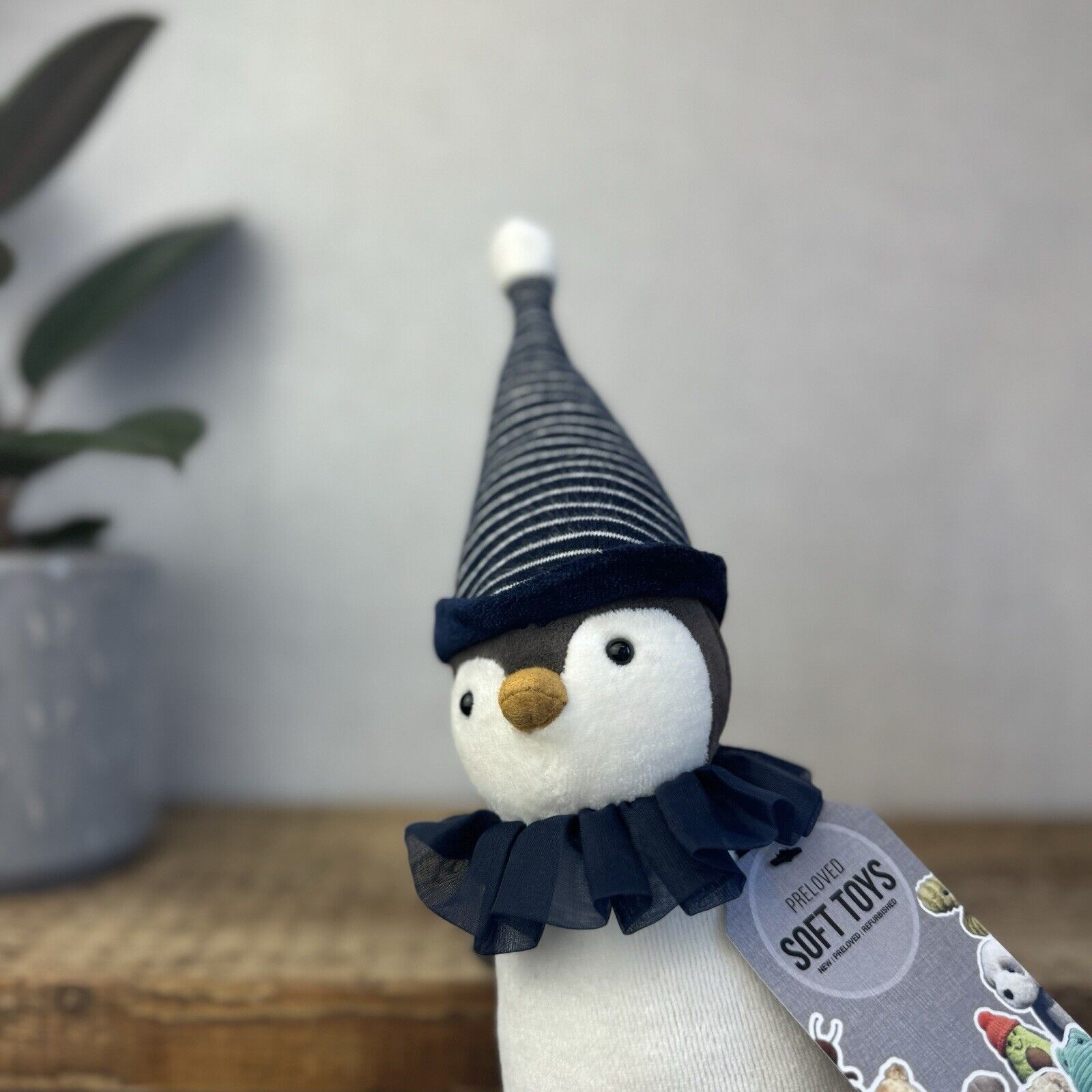 Jellycat Yule Penguin - Scandi Christmas Beanie Plush Toy Retired Medium 11"