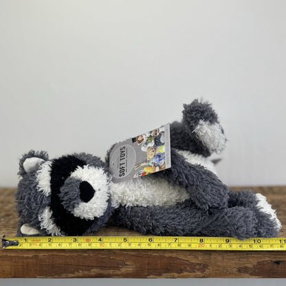 Jellycat Rafferty Raccoon - Sitting Grey Soft Toy Wild Animal Curly Haired 11"