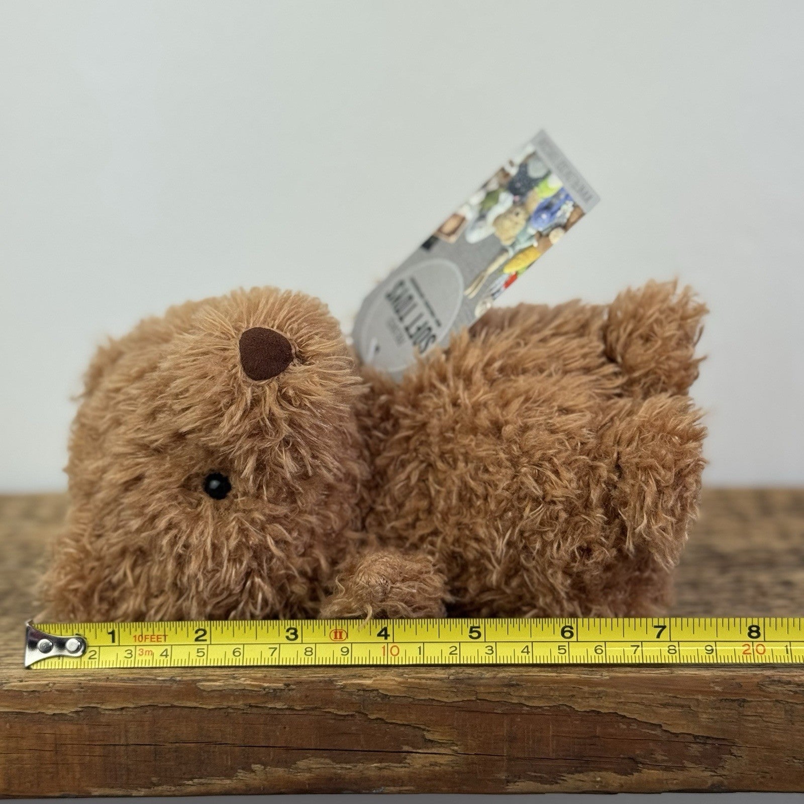 Jellycat Little Bear - Retired Brown Bear Curly Hair Beanie Soft Toy 7" 
