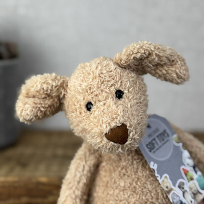 Jellycat Chouchou Puppy Dog - Beige/Light Brown Beanbag Soft Toy Retired 10"