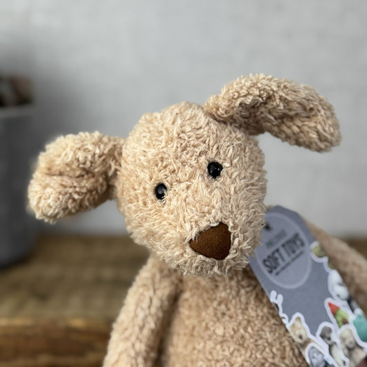 Jellycat Chouchou Puppy Dog - Beige/Light Brown Beanbag Soft Toy Retired 10"