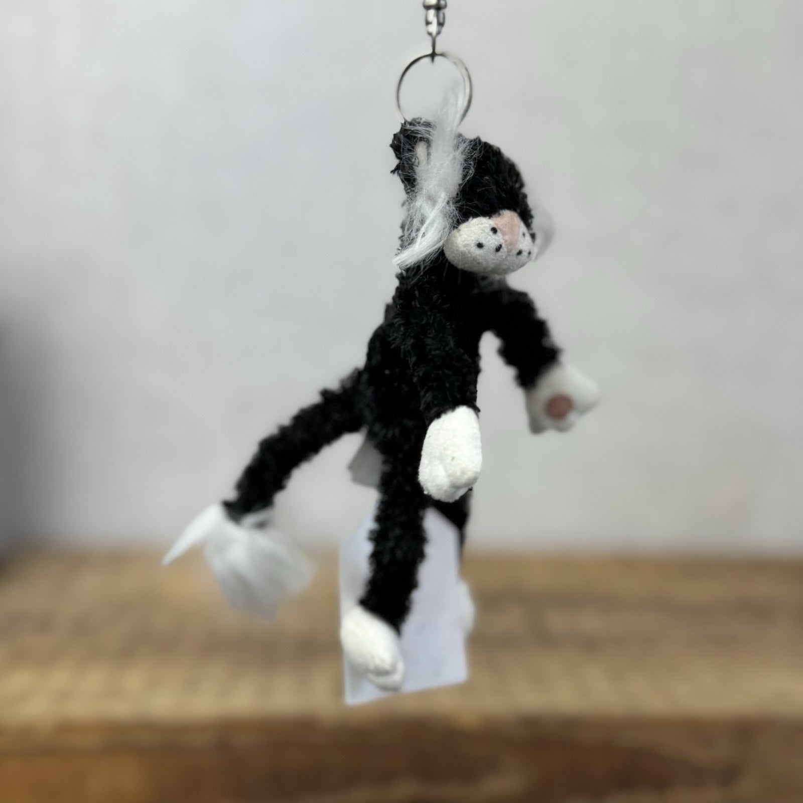 Jellycat Dodger The Alley Cat Keyring- Rare Vintage Jellycat Miniature With Tags