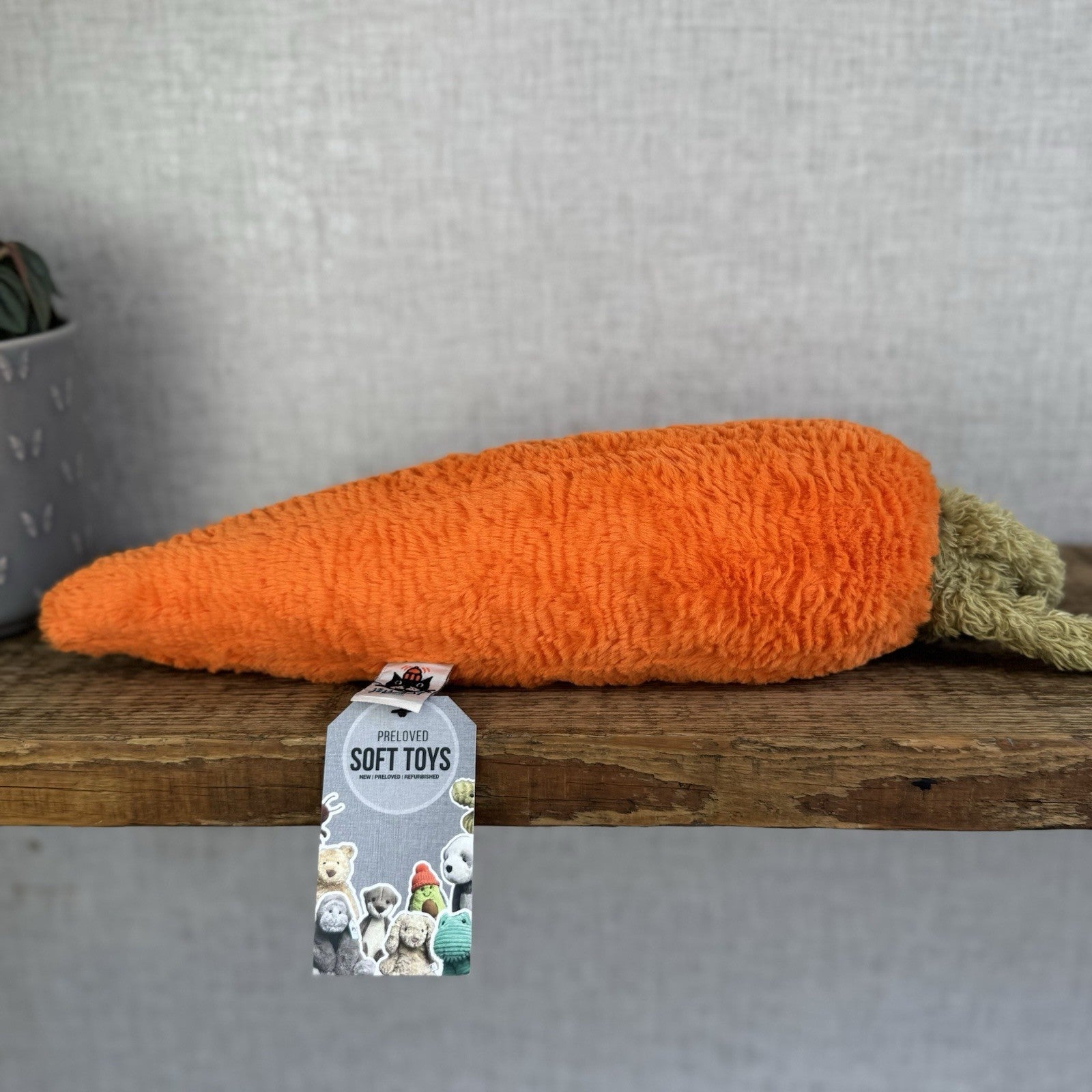 Jellycat Large Amuseable Carrot - Orange Fluffy Carrot Beanie Plush Retired 15"