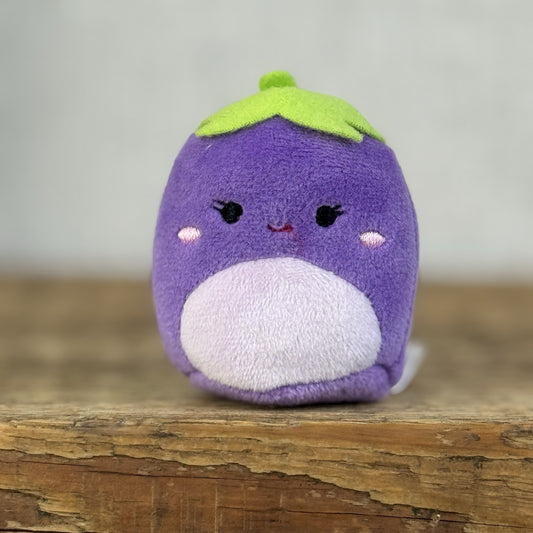 Squishmallow Squishville - Glena Eggplant - Aubergine Soft Toy Purple Mini 2"
