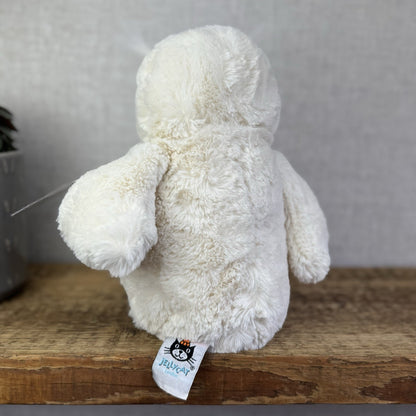 Jellycat Medium Bashful Owl - White Owl Beanie Soft Toy Retired Plush 12"