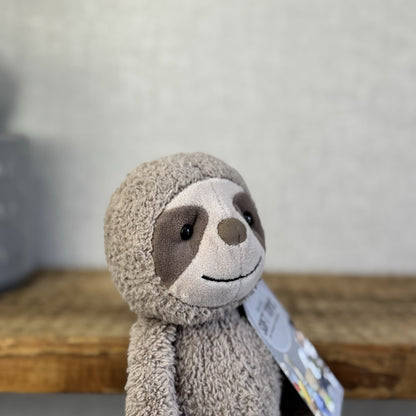Jellycat Woogie Sloth - Small Grey Beanie Sloth Plush Rare Collectible Cute 10”
