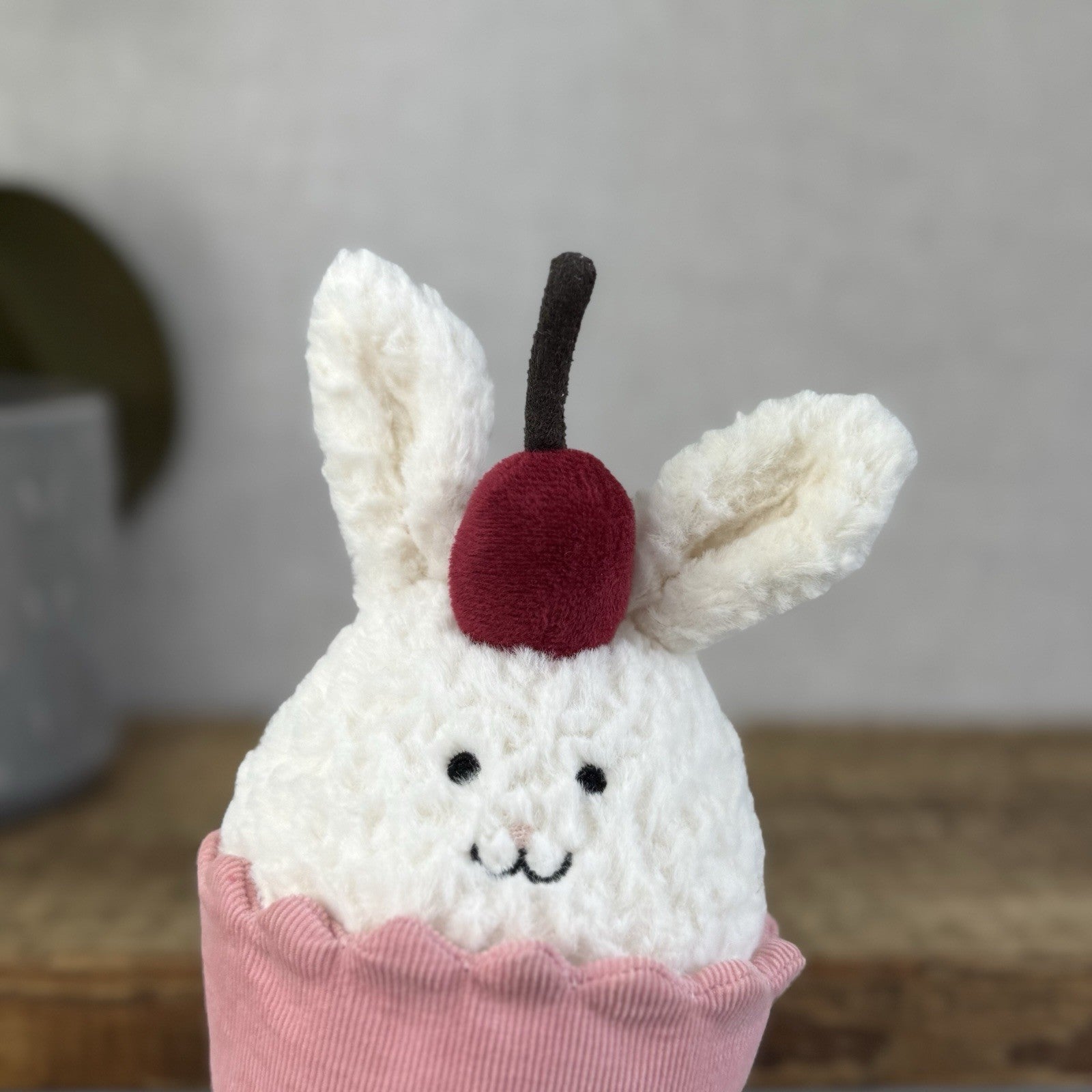 Jellycat Dainty Dessert Bunny Cupcake - Cute Bunny Cupcake Soft Toy Beanie 7”