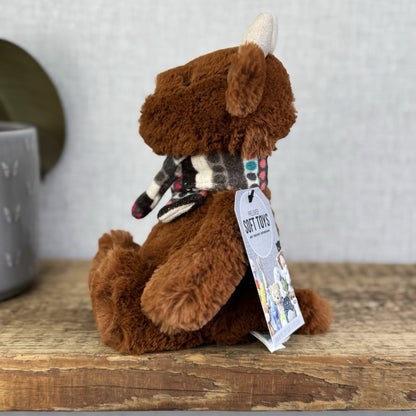 Jellycat Small Bashful Reindeer With Scarf - Red Nose Reindeer Beanie Plush 8”