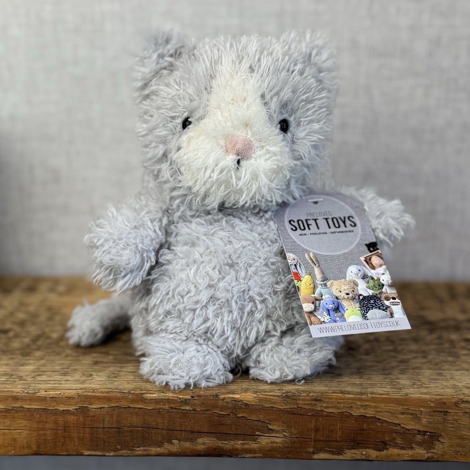 Jellycat Little Kitten - Small Grey Beanie Kitten Cat Retired Rare Small 7"