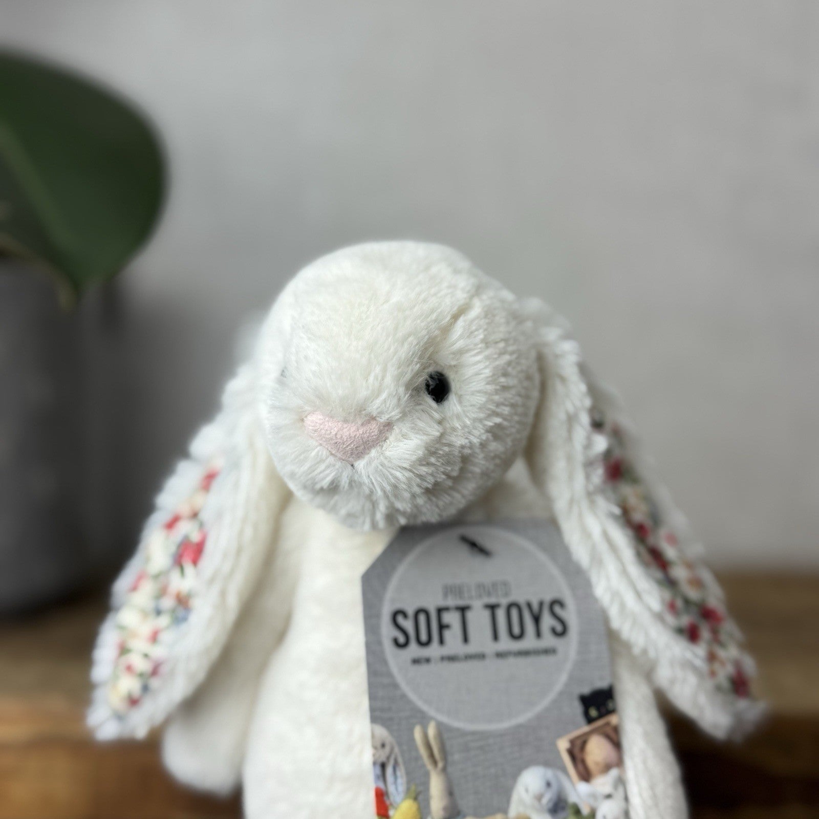 Jellycat Small Bashful Cream Blossom - Cream Bunny Floral Ears & Feet 8” (#2)