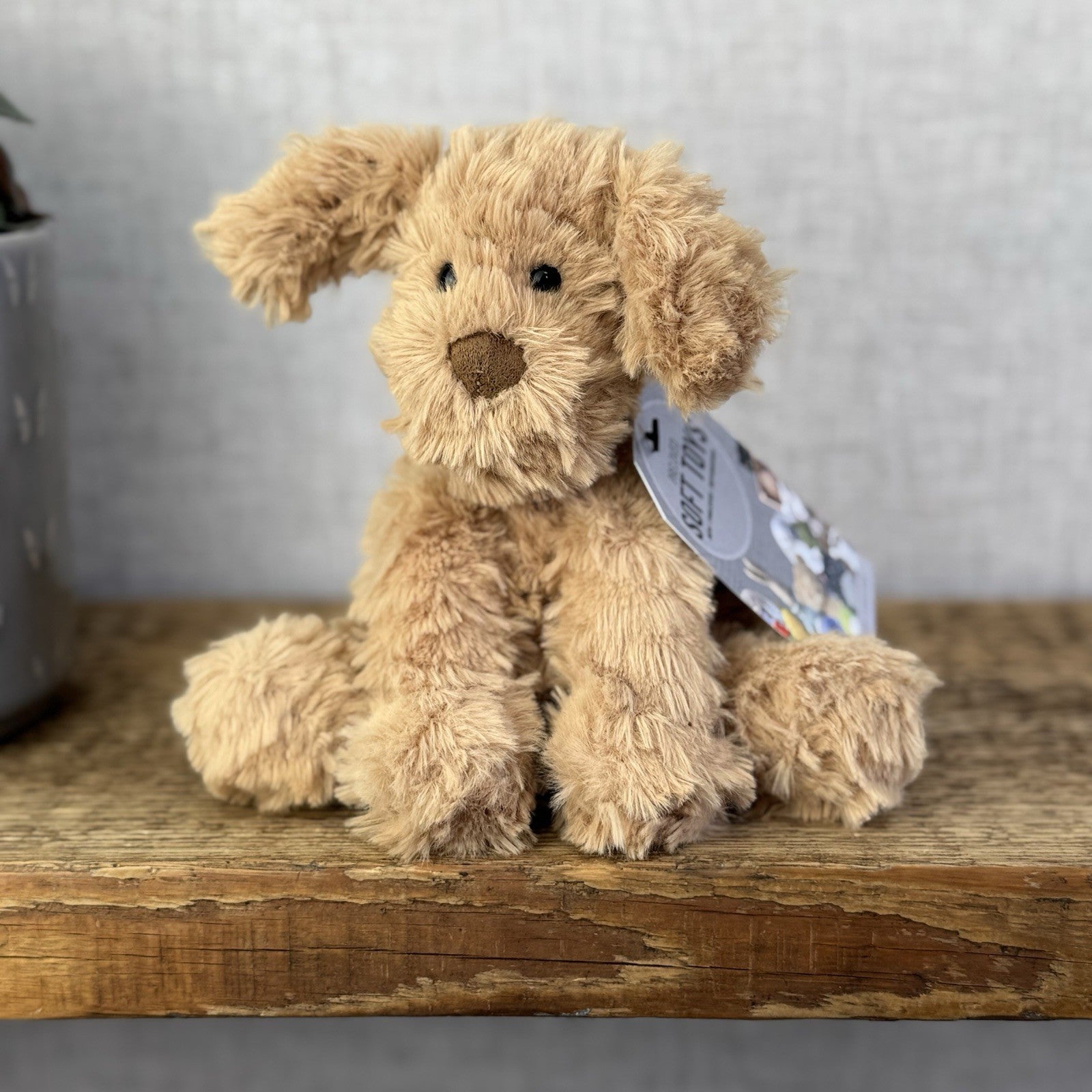 Jellycat Small Fuddlewuddle Puppy - Small Sitting Textured Honey Dog Retired 6"