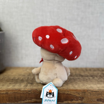 Jellycat Fun Guy Robbie - Red Mushroom Kawaii Beanie Velour Retired 8”