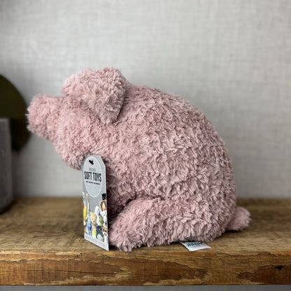 Jellycat Rondle Pig - Large Textured Sitting Pink Piglet Plush Rare Retired 8”