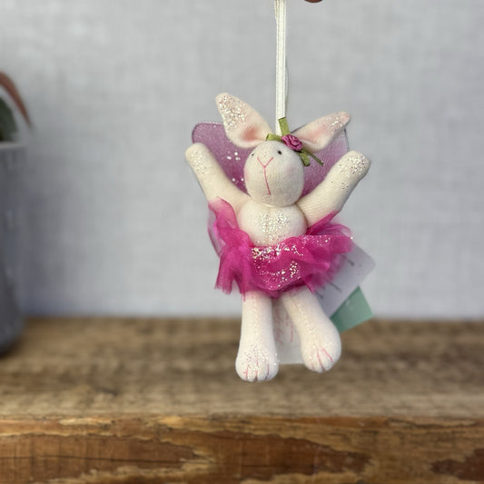 Russ Berrie Flutter Bunnies - Mini Rabbit Hanging Plush With Tags Retired 5"