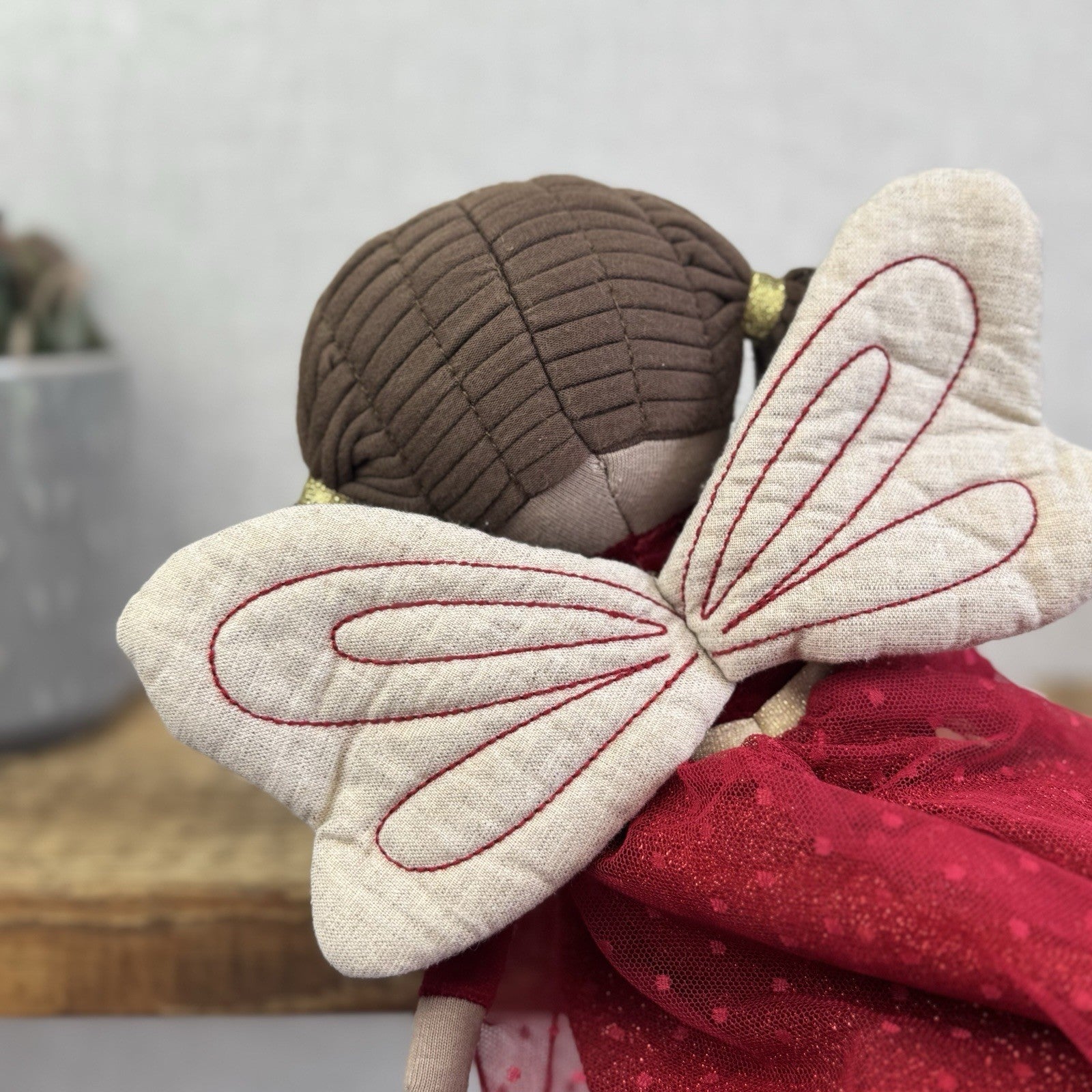 Mamas & Papas Ruby Fairy Doll - Christmas Fairy Doll Red/Gold Rag Doll Retired