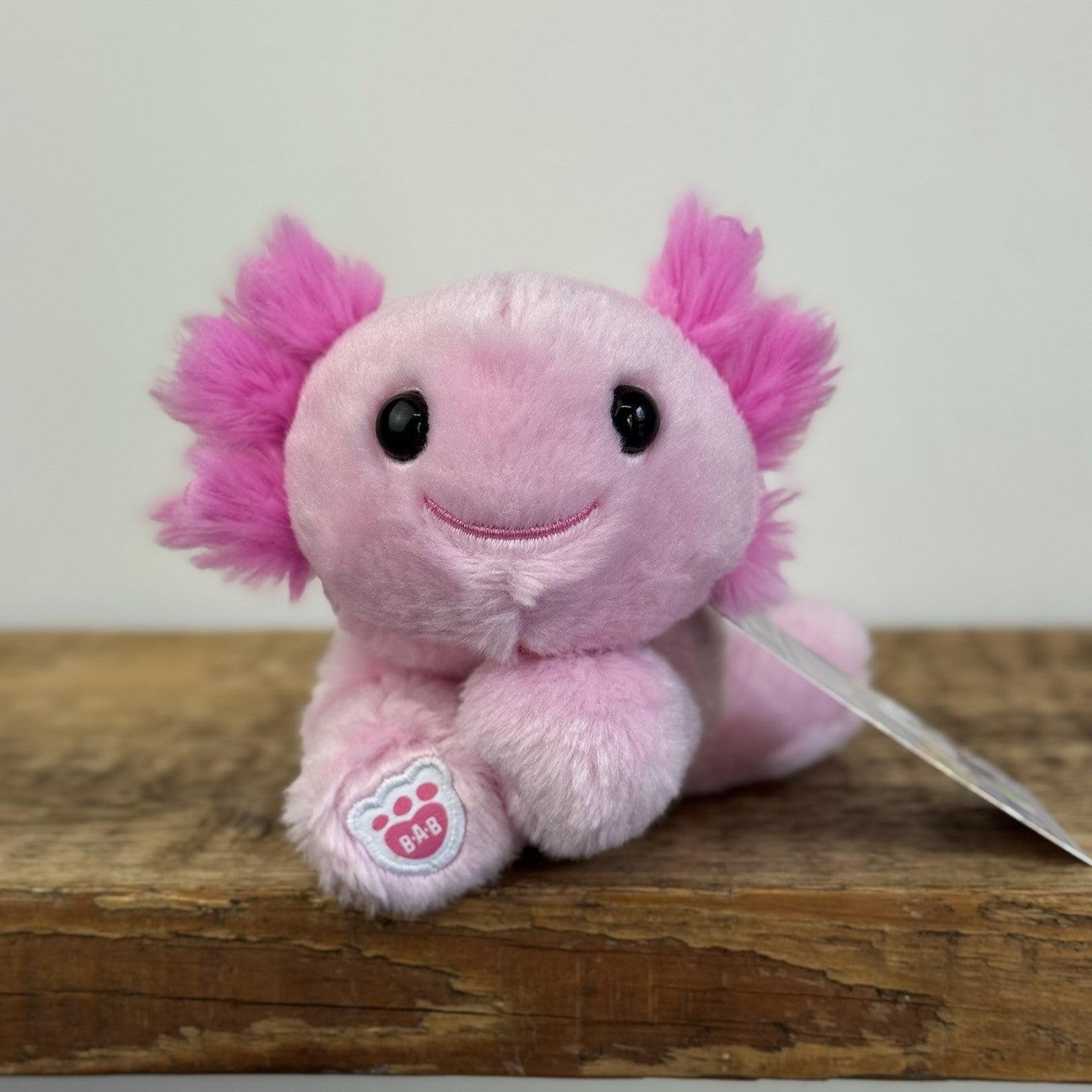 Build A Bear Mini Beans - Axolotl Pink Mini Sea Creature Beanie Pocket Size 5"