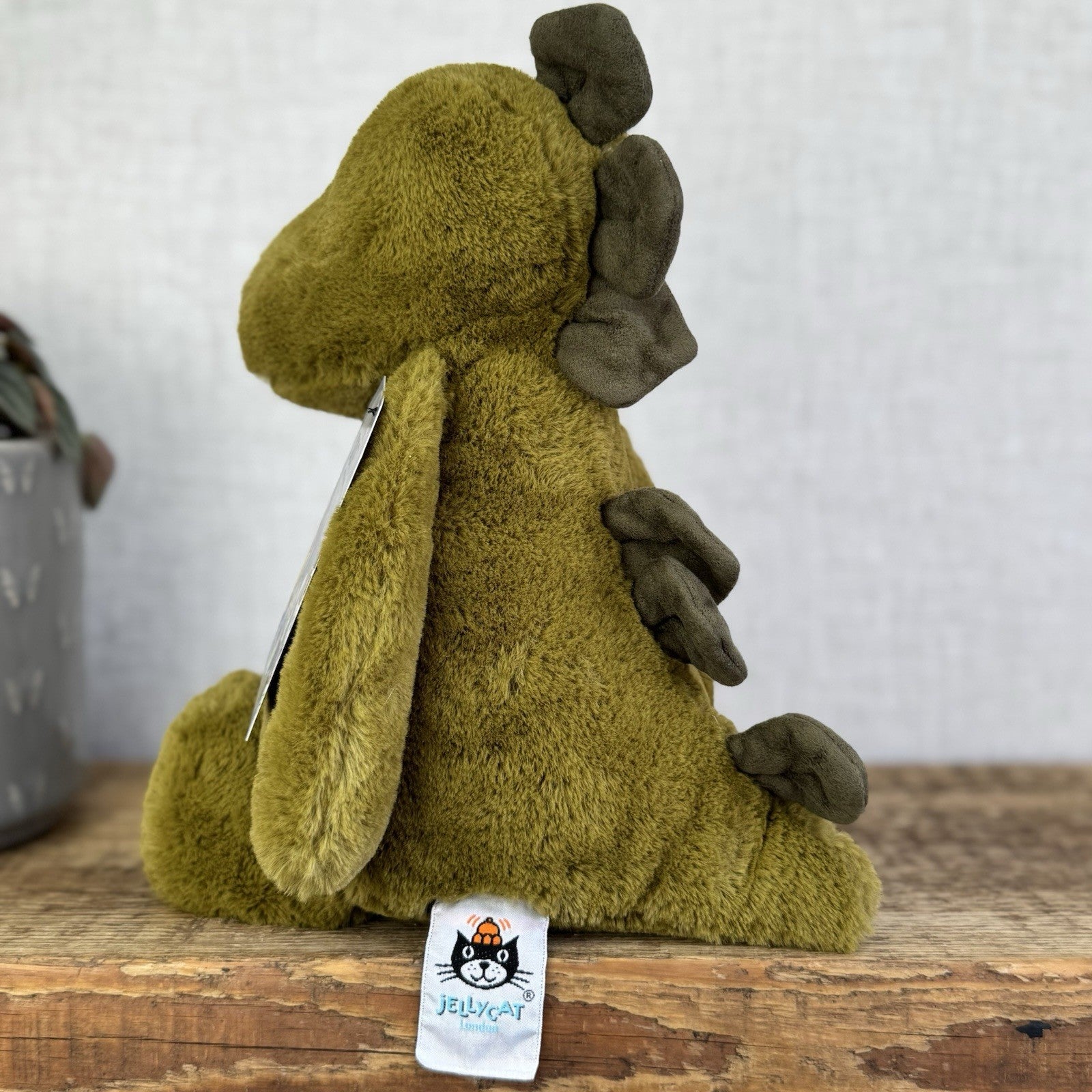 Jellycat Medium Bashful Dino - Medium Bashful Green Dinosaur Soft Toy 12"