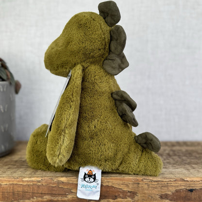 Jellycat Medium Bashful Dino - Medium Bashful Green Dinosaur Soft Toy 12"