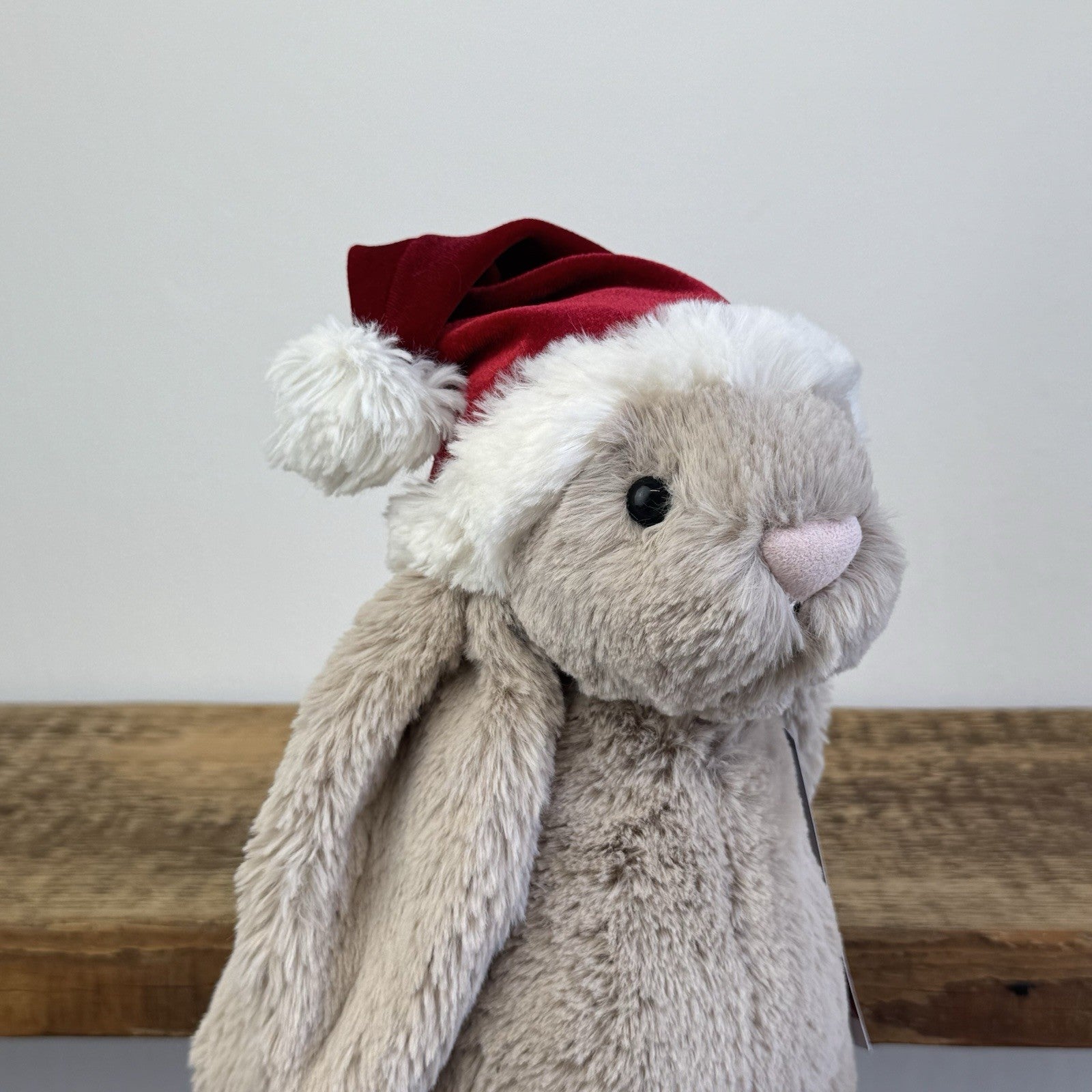 Jellycat Bashful Christmas Bunny - Beige Bashful Bunny With Christmas Hat 12"