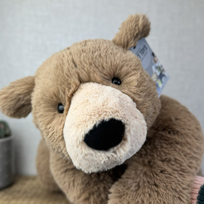Jellycat Large Laying Woody Bear - Huge Brown Beanie Bear Large Retired 25”