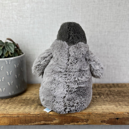 Jellycat Percy Penguin Medium Soft Plush Toy -  Grey Fluffy Penguin Plush 10"
