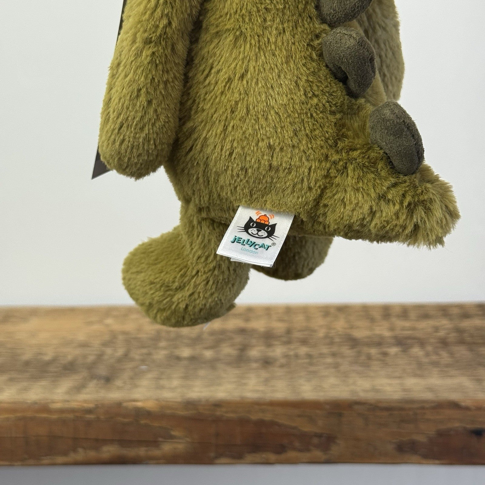 Jellycat Small Bashful Green Dino - Green Olive Beanie Dinosaur Soft Toy 8”