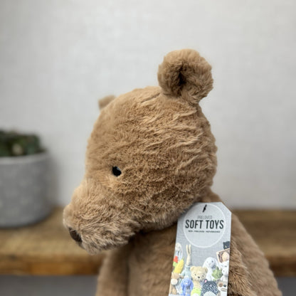 Jellycat Large Cocoa Bear - Big Brown Textured Bear Beanie Retired Large 17"