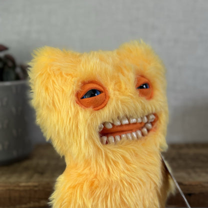 Fuggler Mr Buttons - Rare Yellow Fluffy Funny Ugly Monster Retired Teeth Monster