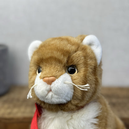 TY Classic Plush "Kitty" Orange Ginger Tabby Cat Beanie Large Seated Retired