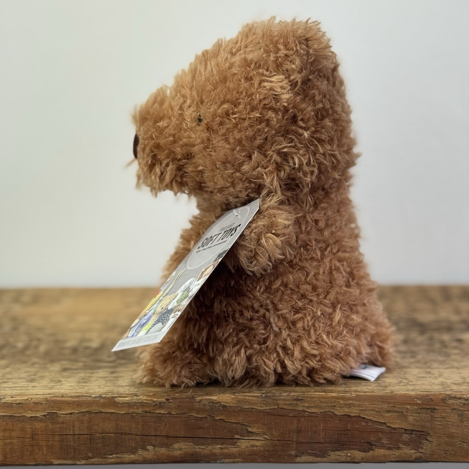 Jellycat Little Bear - Retired Brown Bear Curly Hair Beanie Soft Toy 7" 