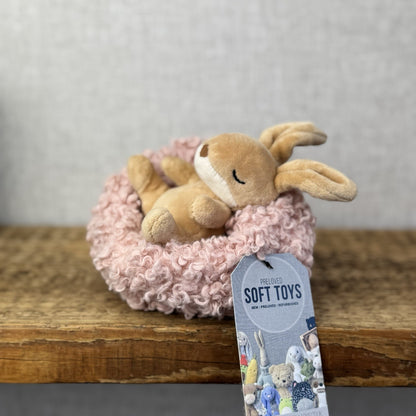 Jellycat Hibernating Bunny- Baby Sleeping Rabbit & Nest Soft Toy Plush Cute 5”
