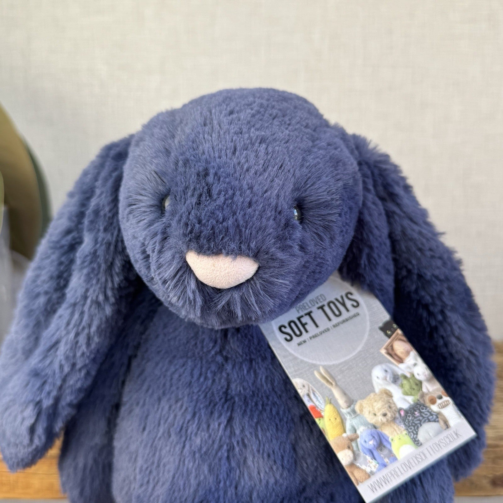 Jellycat Medium Navy Bashful Bunny - Jellycat Dark Blue Retired Rabbit 12” (#2)