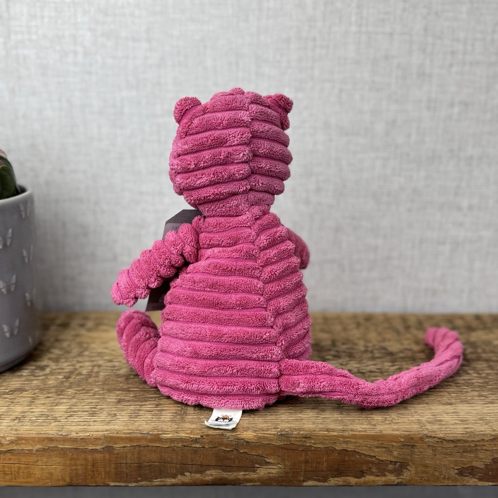 Jellycat Small Cordy Roy Cat Kitten Pink - Pink Beanie Corduroy Soft Toy Cat 8"