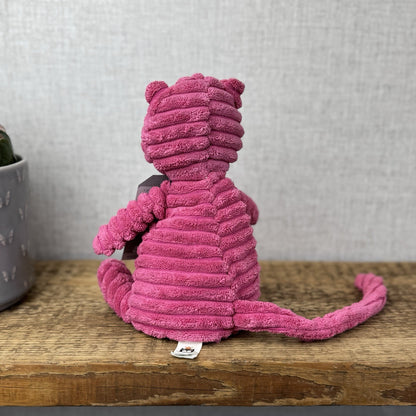 Jellycat Small Cordy Roy Cat Kitten Pink - Pink Beanie Corduroy Soft Toy Cat 8"