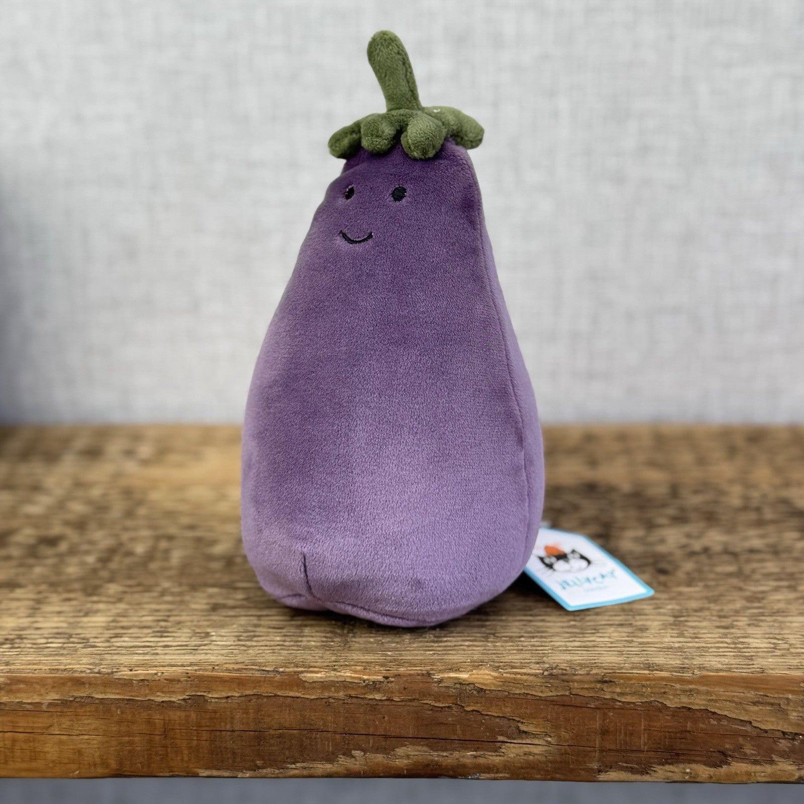 Jellycat Vivacious Aubergine - Small Purple Velour Beanie Vegetable Play 7" NWT