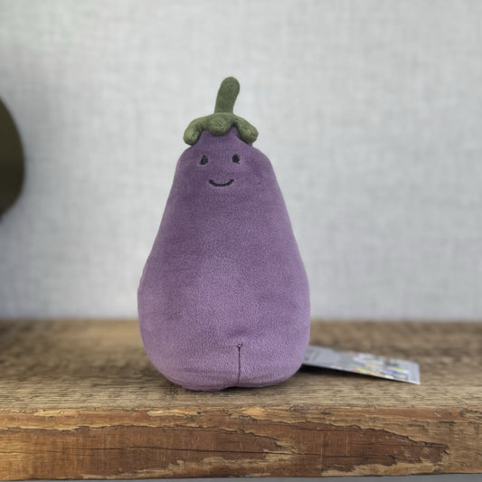 Jellycat Vivacious Aubergine - Small Purple Velour Beanie Vegetable Play 7" (#2)
