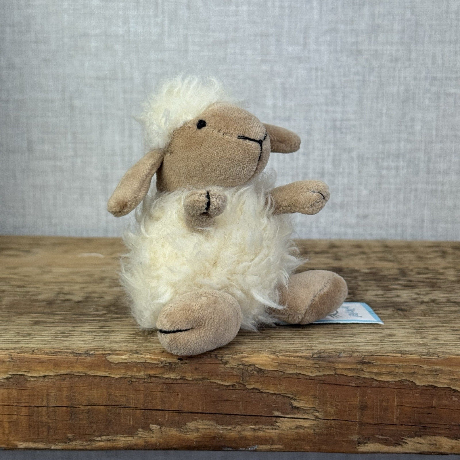 Jellycat Baby Puffball Sheep - Small Fluffy Cream Beanie Vintage With Tag 3”