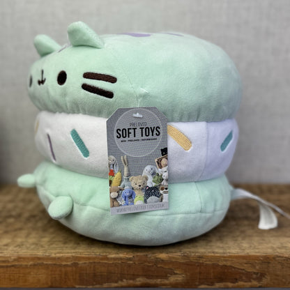 Gund Pusheen Cat Mint Green Ice Cream Sandwich Cat Large 10"