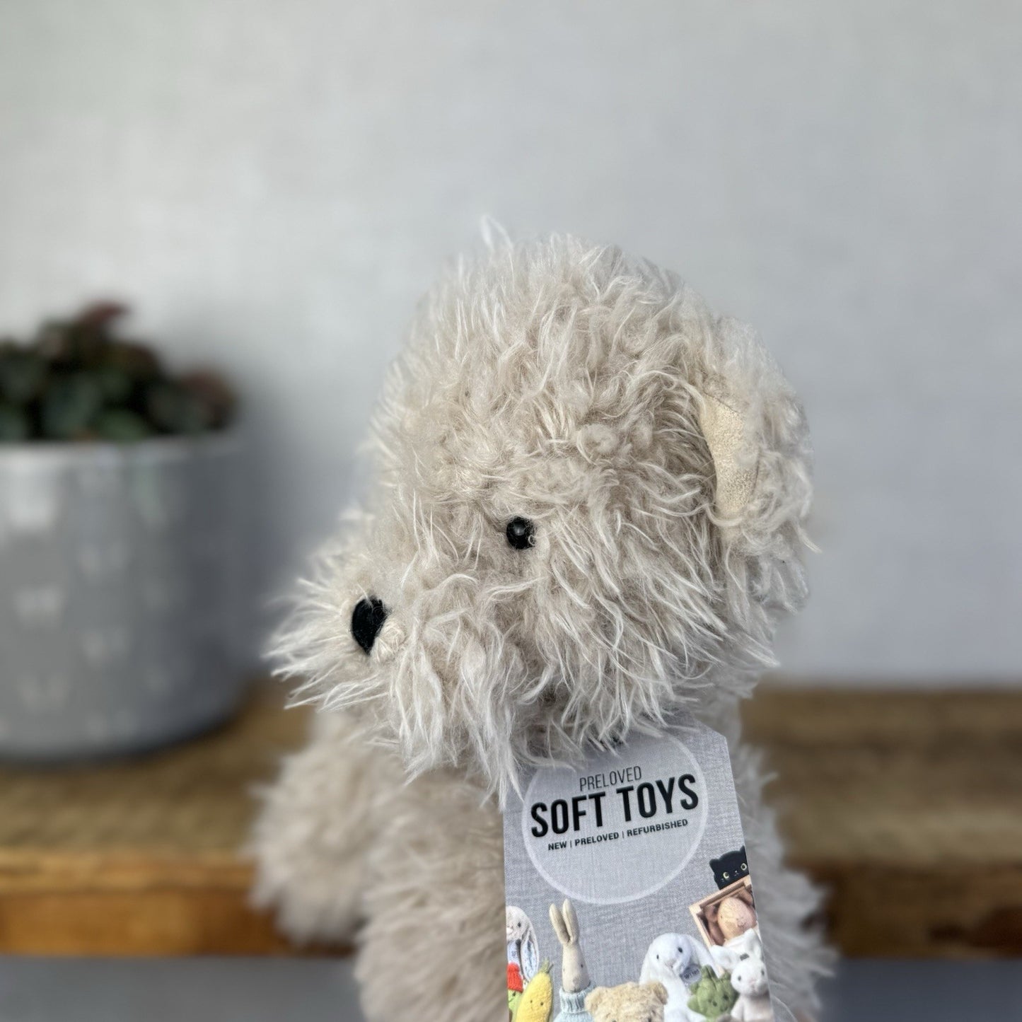 Jellycat Angora Cocoa Bear - Fluffy Medium Beige Bear Soft Toy Retired 12"