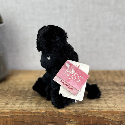 Russ Berrie Luv Pets Frenchie - Mini Beanie Black Poodle Soft Toy Dog Rare 5"
