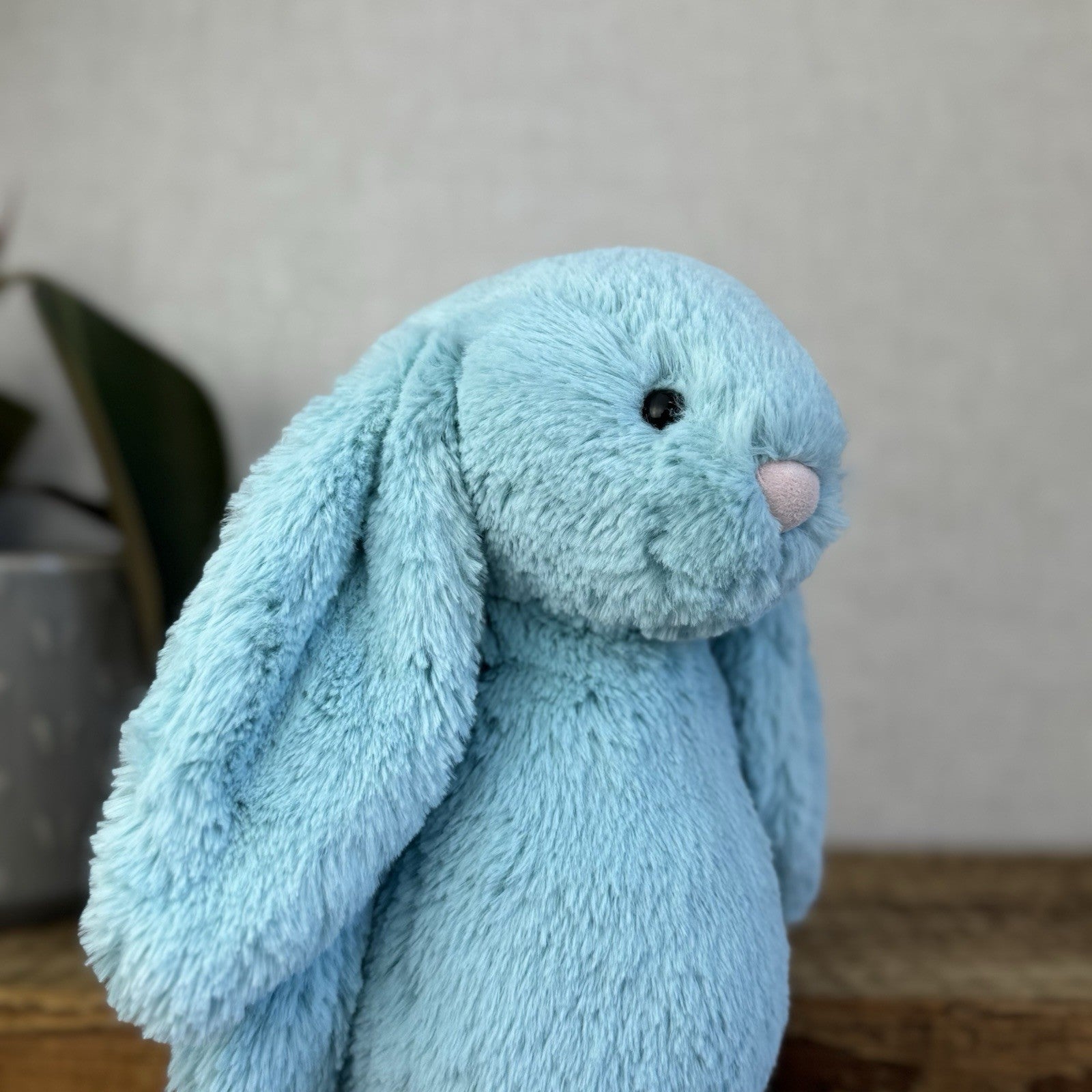 Jellycat Medium Bashful Aqua Bunny - Aqua Bunny Rabbit Bright Blue Medium 12”