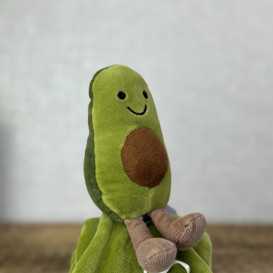 Jellycat Amuseable Avocado Soother Comforter Soft Plush Velour Green Rare