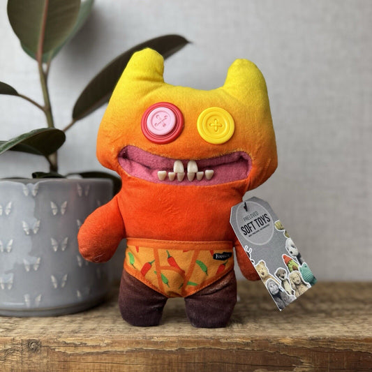 Fuggler - Budgie Fuggler Stinkface - Red Fuggler Button Eyes (tags Cut Off)