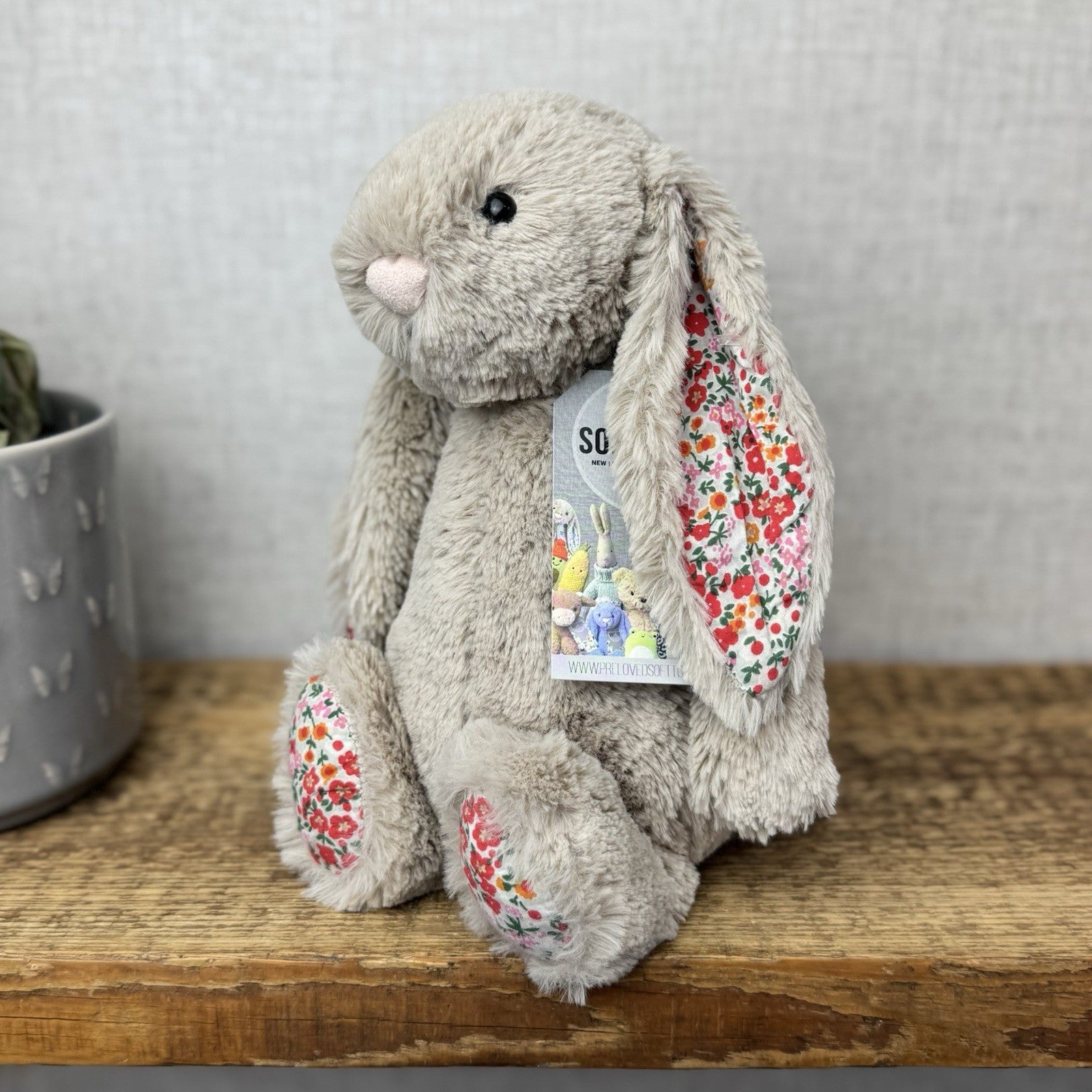 Jellycat Medium Bashful Beige Posy Blossom Bunny - Beige Bunny Floral 12”